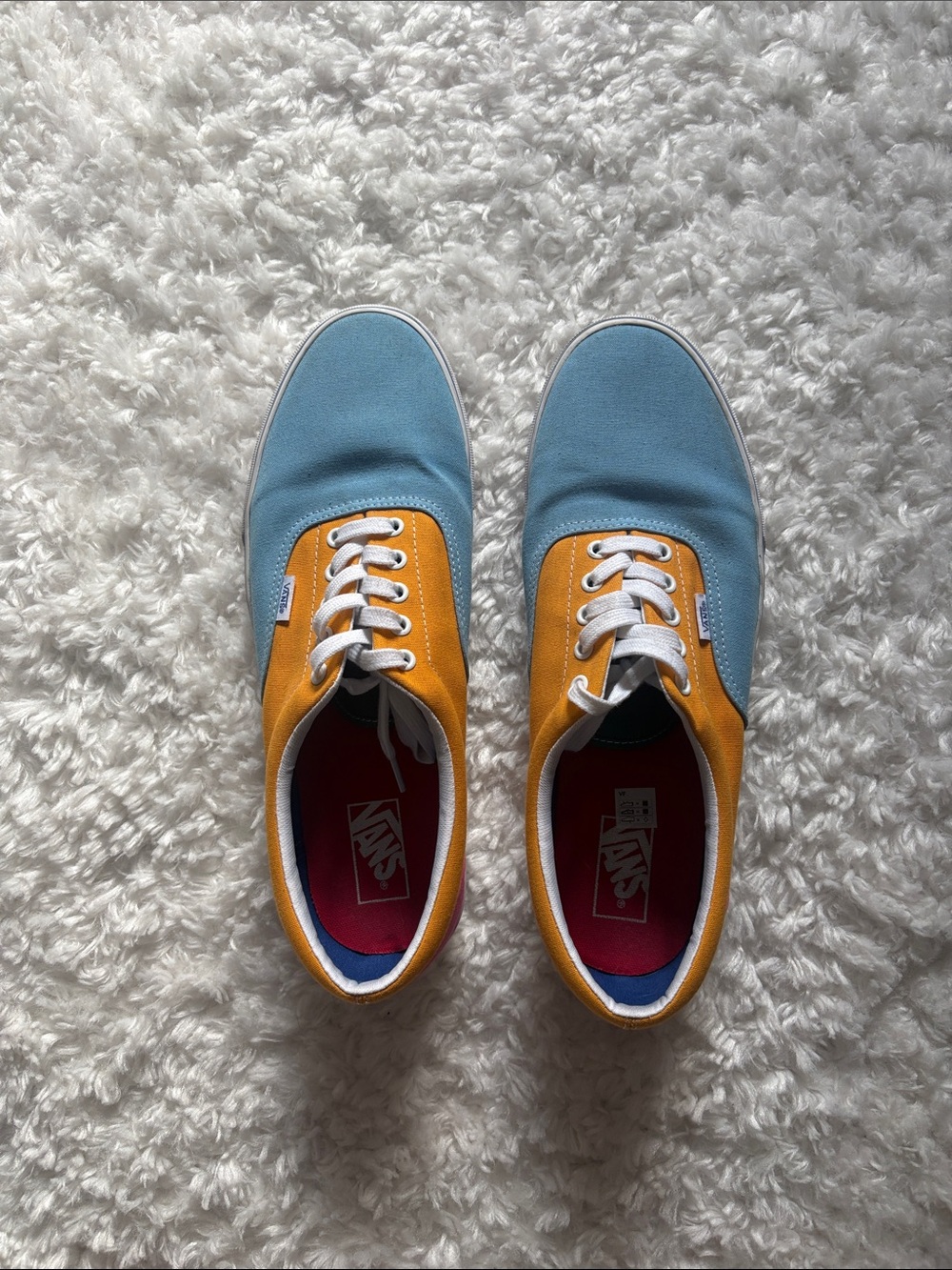Vans Two-Tone Light Blue and Yellow Canvas Sneakers - Men's